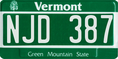 VT license plate NJD387