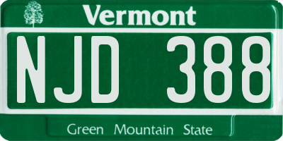 VT license plate NJD388