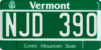 VT license plate NJD390