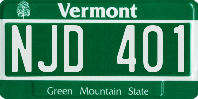 VT license plate NJD401