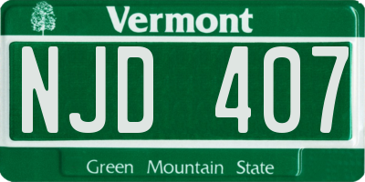 VT license plate NJD407
