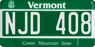 VT license plate NJD408