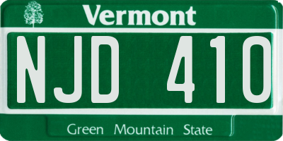 VT license plate NJD410