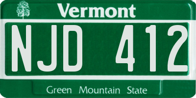 VT license plate NJD412