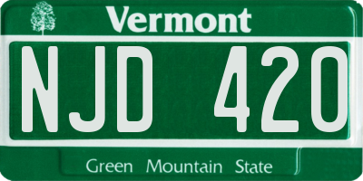 VT license plate NJD420