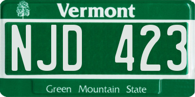 VT license plate NJD423