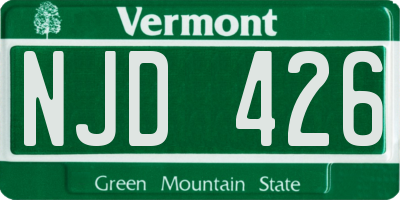 VT license plate NJD426