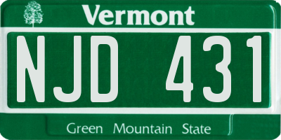 VT license plate NJD431