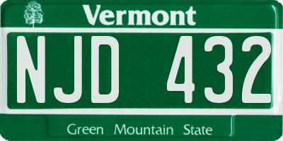 VT license plate NJD432