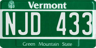 VT license plate NJD433