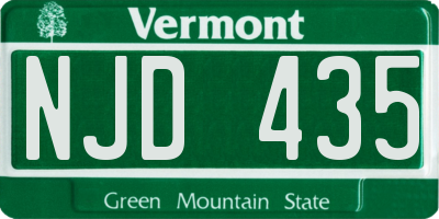 VT license plate NJD435