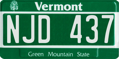 VT license plate NJD437