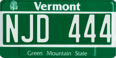VT license plate NJD444