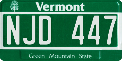 VT license plate NJD447