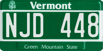 VT license plate NJD448
