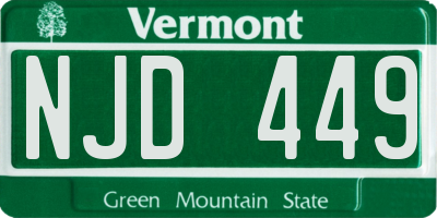 VT license plate NJD449