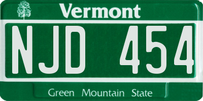 VT license plate NJD454