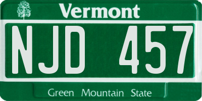 VT license plate NJD457