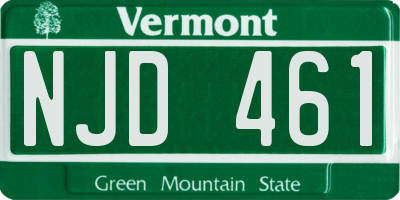 VT license plate NJD461