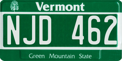 VT license plate NJD462