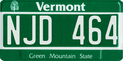 VT license plate NJD464