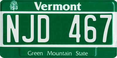 VT license plate NJD467
