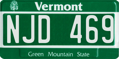 VT license plate NJD469