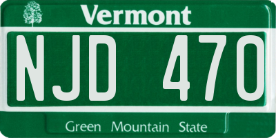VT license plate NJD470