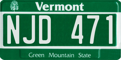 VT license plate NJD471