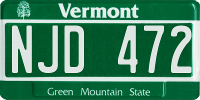 VT license plate NJD472
