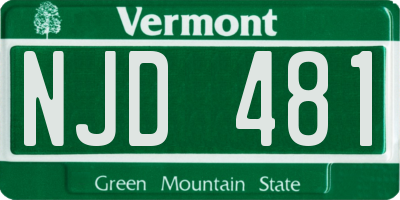 VT license plate NJD481