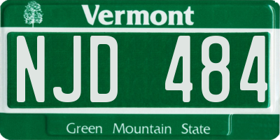 VT license plate NJD484