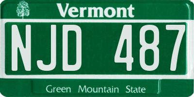 VT license plate NJD487
