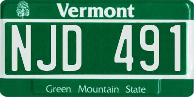 VT license plate NJD491