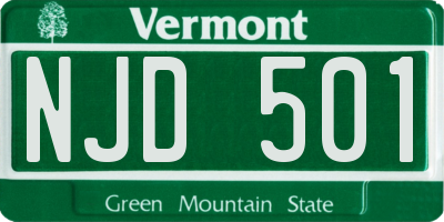 VT license plate NJD501