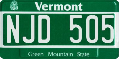 VT license plate NJD505