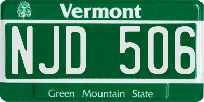 VT license plate NJD506