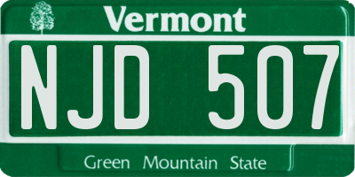VT license plate NJD507