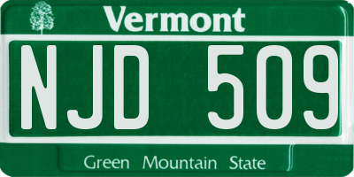 VT license plate NJD509