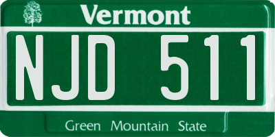 VT license plate NJD511