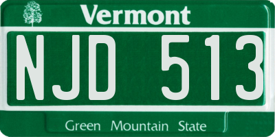 VT license plate NJD513
