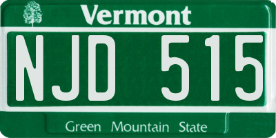 VT license plate NJD515