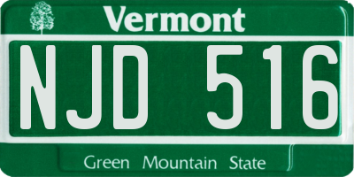 VT license plate NJD516