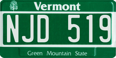 VT license plate NJD519