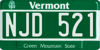 VT license plate NJD521