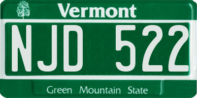 VT license plate NJD522