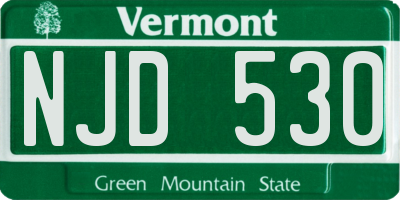 VT license plate NJD530