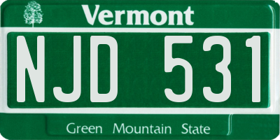 VT license plate NJD531