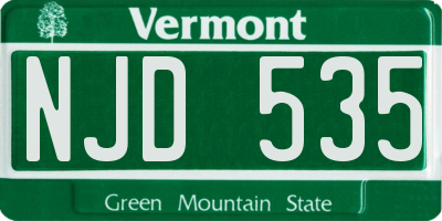VT license plate NJD535