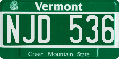 VT license plate NJD536